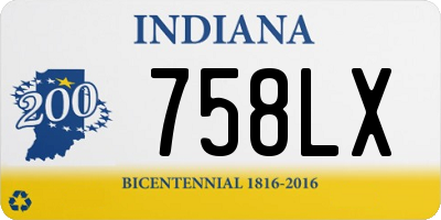 IN license plate 758LX