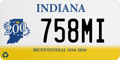 IN license plate 758MI