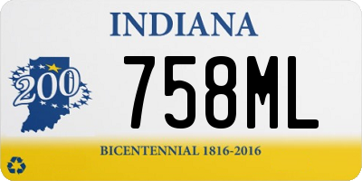 IN license plate 758ML