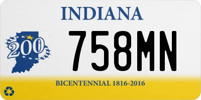 IN license plate 758MN