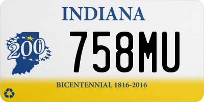 IN license plate 758MU