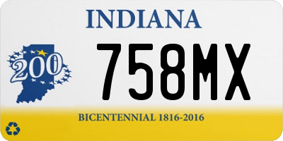 IN license plate 758MX
