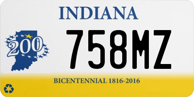 IN license plate 758MZ