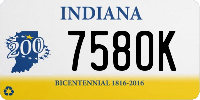 IN license plate 758OK