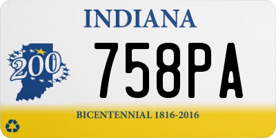 IN license plate 758PA