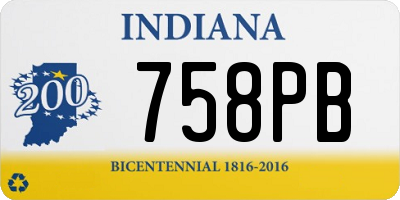 IN license plate 758PB