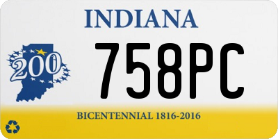 IN license plate 758PC