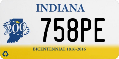 IN license plate 758PE