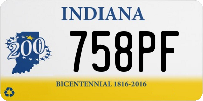 IN license plate 758PF