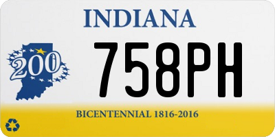 IN license plate 758PH