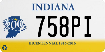 IN license plate 758PI