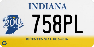IN license plate 758PL