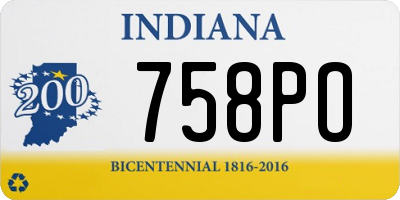 IN license plate 758PO