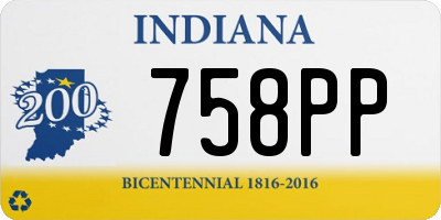 IN license plate 758PP