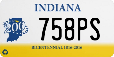 IN license plate 758PS