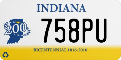 IN license plate 758PU