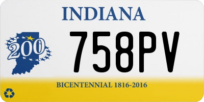 IN license plate 758PV