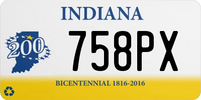 IN license plate 758PX