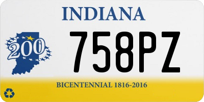 IN license plate 758PZ