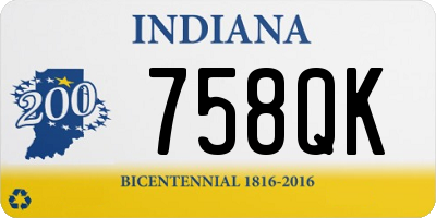 IN license plate 758QK