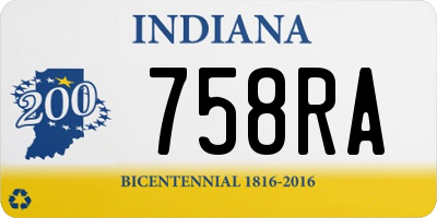IN license plate 758RA