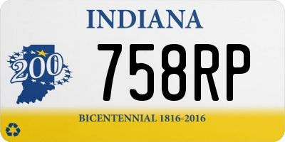 IN license plate 758RP