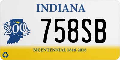 IN license plate 758SB