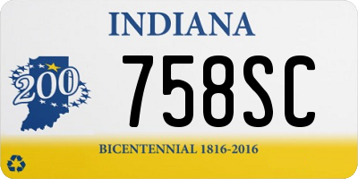 IN license plate 758SC