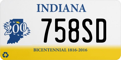 IN license plate 758SD