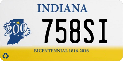 IN license plate 758SI