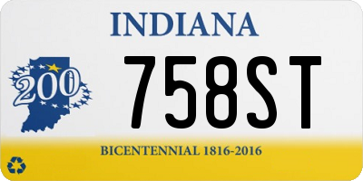 IN license plate 758ST
