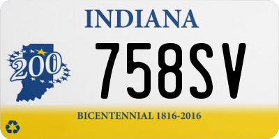 IN license plate 758SV