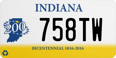 IN license plate 758TW