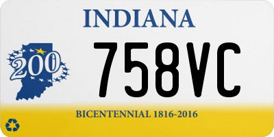 IN license plate 758VC