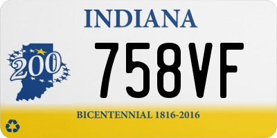 IN license plate 758VF