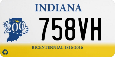 IN license plate 758VH