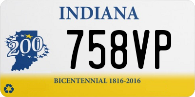 IN license plate 758VP