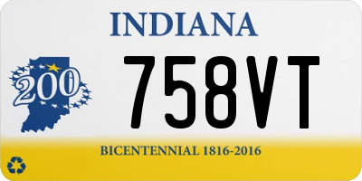 IN license plate 758VT