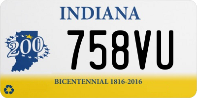 IN license plate 758VU