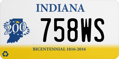 IN license plate 758WS