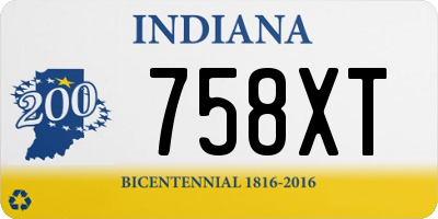 IN license plate 758XT