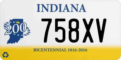 IN license plate 758XV