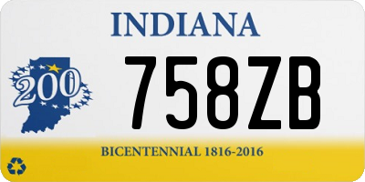 IN license plate 758ZB