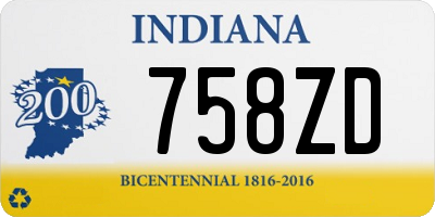 IN license plate 758ZD