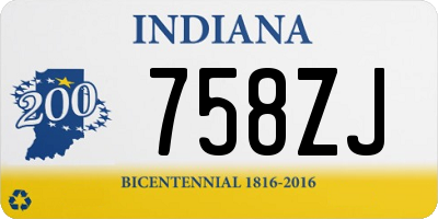 IN license plate 758ZJ