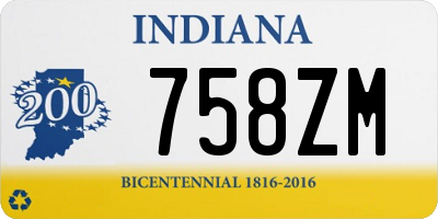 IN license plate 758ZM