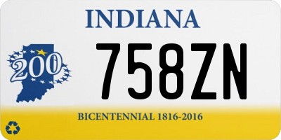 IN license plate 758ZN