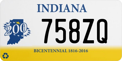 IN license plate 758ZQ