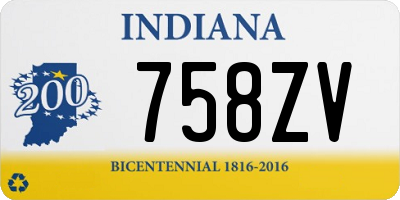 IN license plate 758ZV