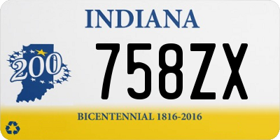 IN license plate 758ZX